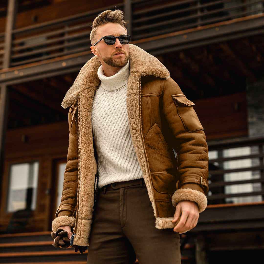 Men's Thickened Faux Fur Lined Winter Jacket | District Hurd Limited