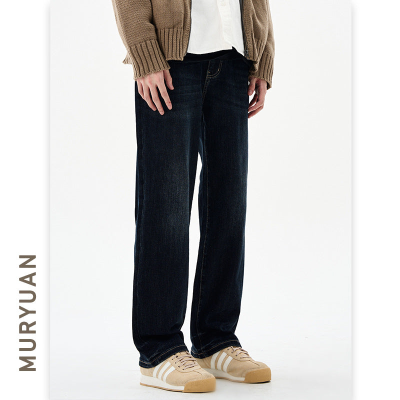 Slim Fit Elastic Denim Pants for Men