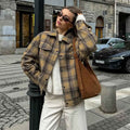 Women's Retro Checkered Loose Wool Coat | District Hurd Limited