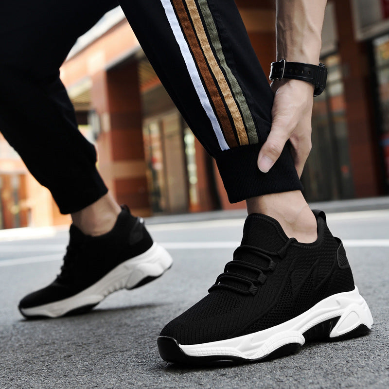 Men's Tie-up Height-Increasing Breathable Mesh Shoes