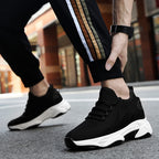 Men's Tie-up Height-Increasing Breathable Mesh Shoes