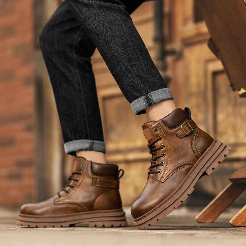 Men's Retro High-Top Leather Martin Boots | District Hurd Limited