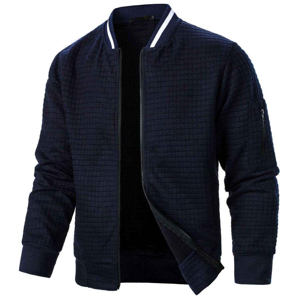 Men's Plaid Zip-Up Stand Collar Sweatshirt Jacket | District Hurd Limited
