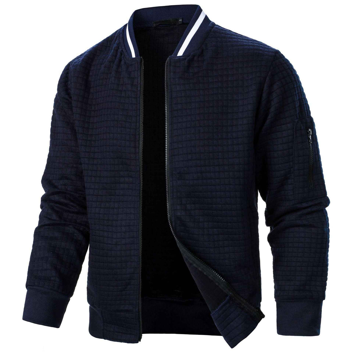 Men's Plaid Zip-Up Stand Collar Sweatshirt Jacket | District Hurd Limited