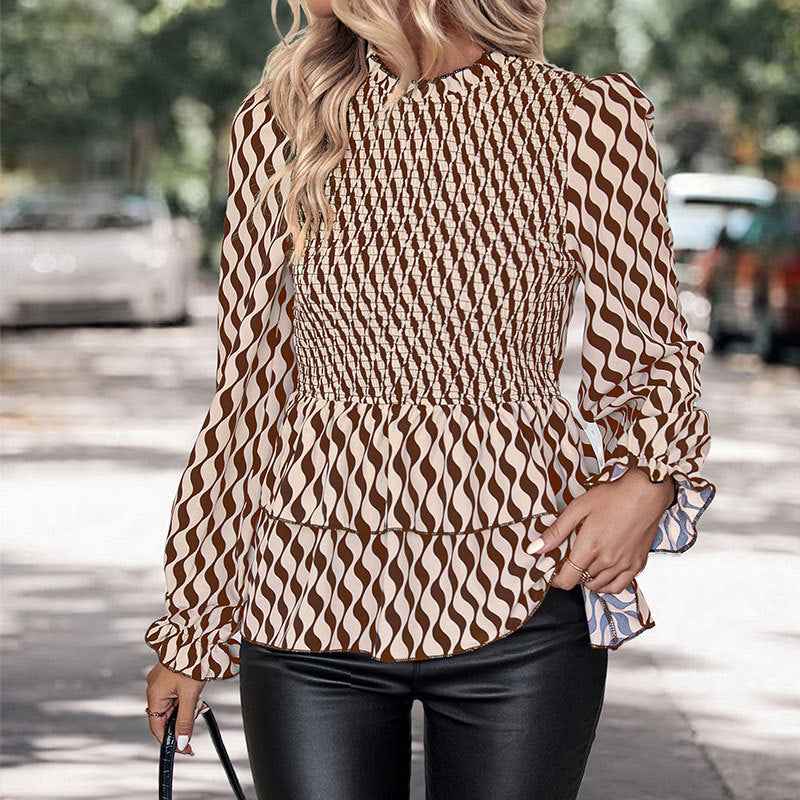 Women's Wave Print Hooded Longline Shirt | District Hurd Limited