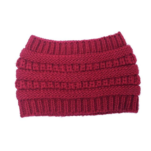 New Ponytail Beanie Women Stretch Knitted Crochet Beanies Winter Hats For Women Hats Cap Warm Lady Messy Bun Wholesale