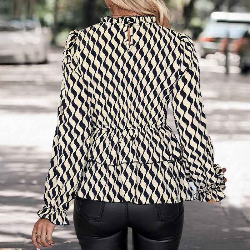 Women's Wave Print Hooded Longline Shirt | District Hurd Limited