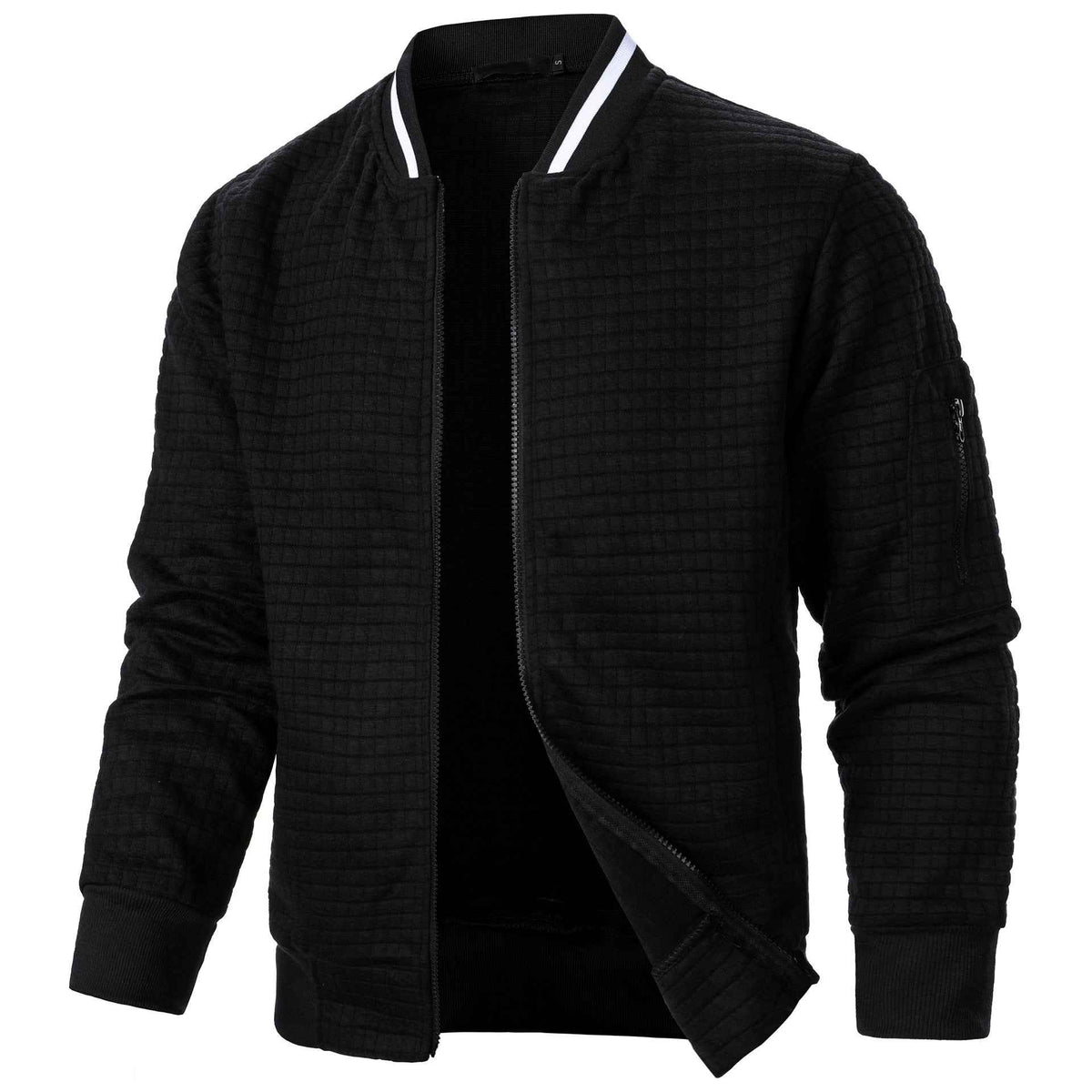Men's Plaid Zip-Up Stand Collar Sweatshirt Jacket | District Hurd Limited