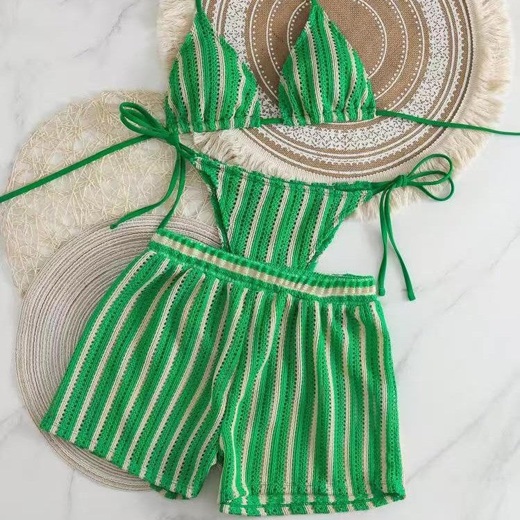 High waisted triangular soft bag swimsuit