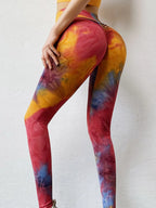 Tie-Dye High Waist Leggings for Active Wear