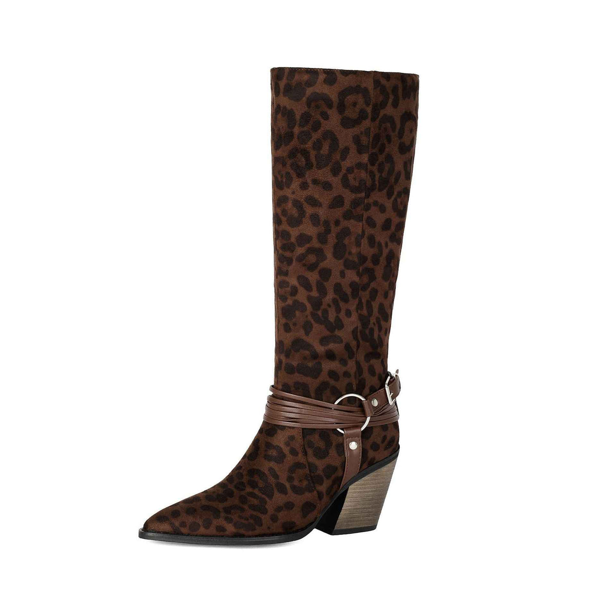 Women's Pointed Toe Over-the-Knee Boots with Chunky Heel & Belt Buckle | District Hurd Limited