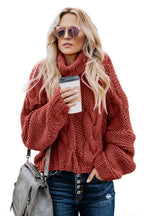 Cuddle Weather Cable Knit Handmade Turtleneck Sweater