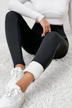 Black High Waist Fleece Lined Winter Leggings