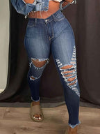 Women's Distressed Skinny Jeans with Pockets | District Hurd Limited