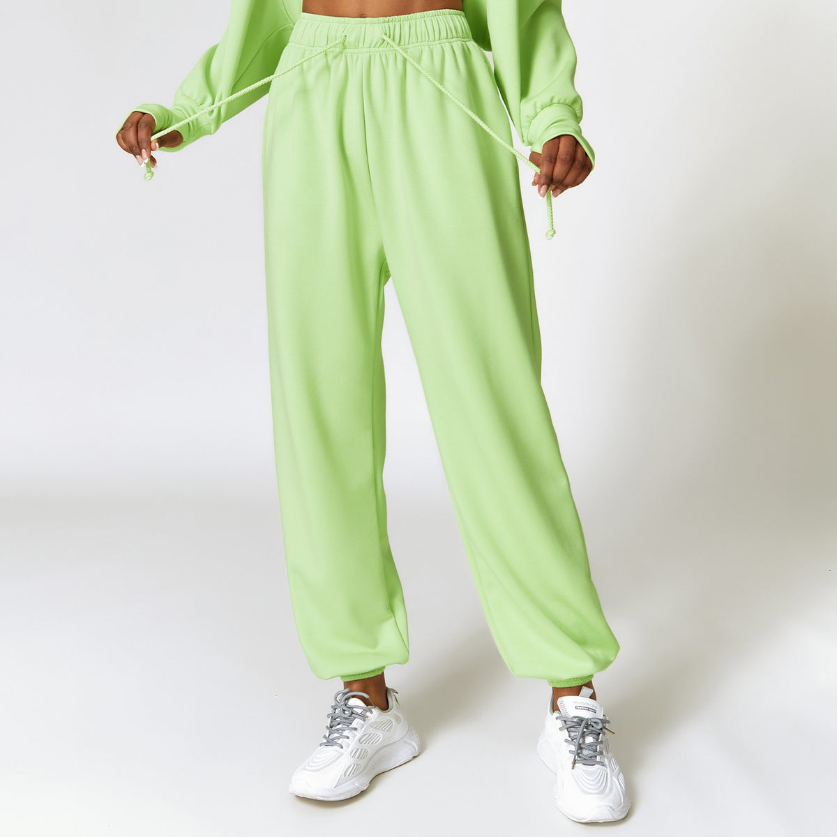 High waisted sports pants for women loose straight leg sweatpants for commuting casual and all match leggings