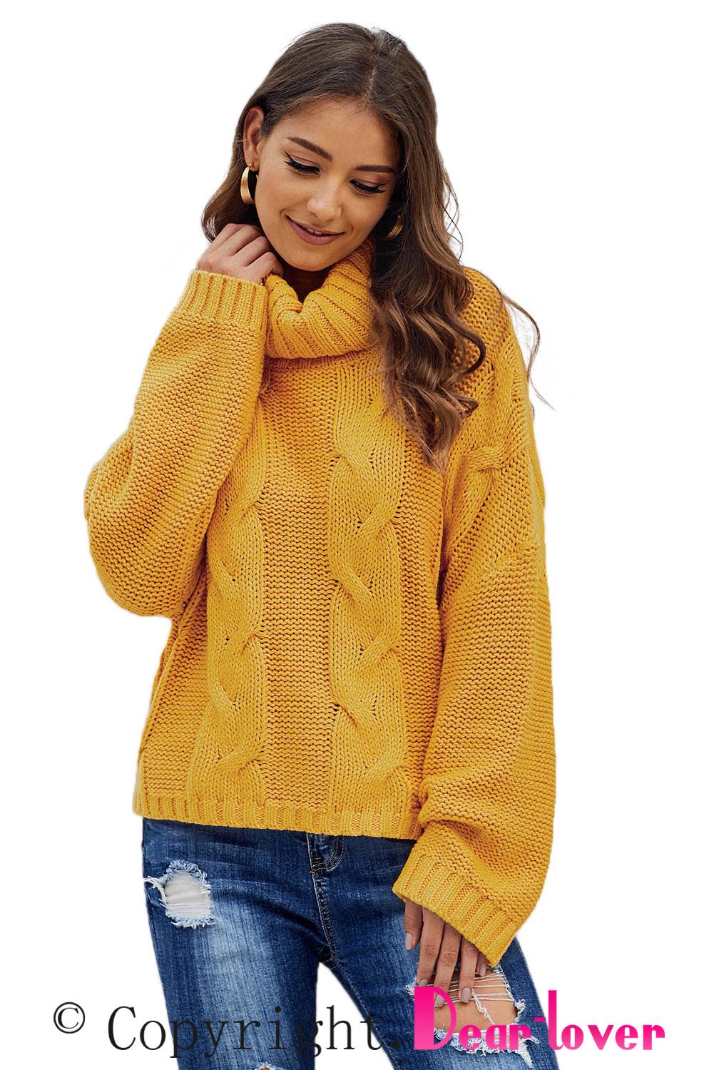 Cuddle Weather Cable Knit Handmade Turtleneck Sweater