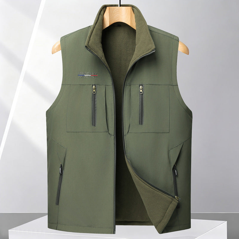 Men Casual Fleece Lined Vest