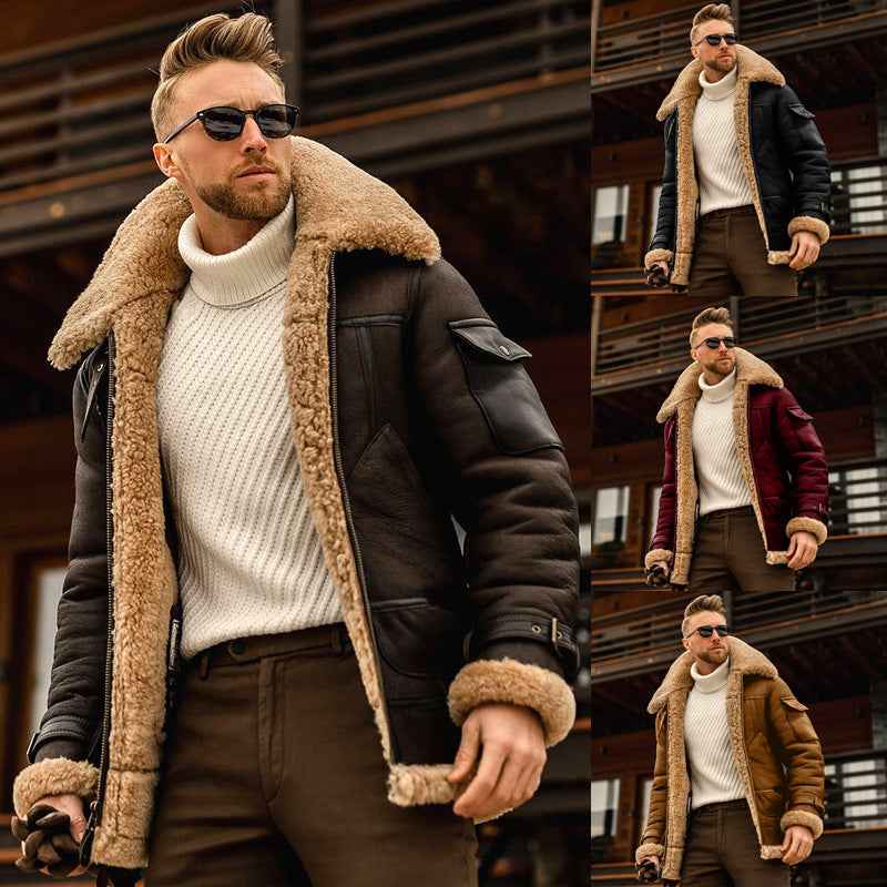 Men's Thickened Faux Fur Lined Winter Jacket | District Hurd Limited