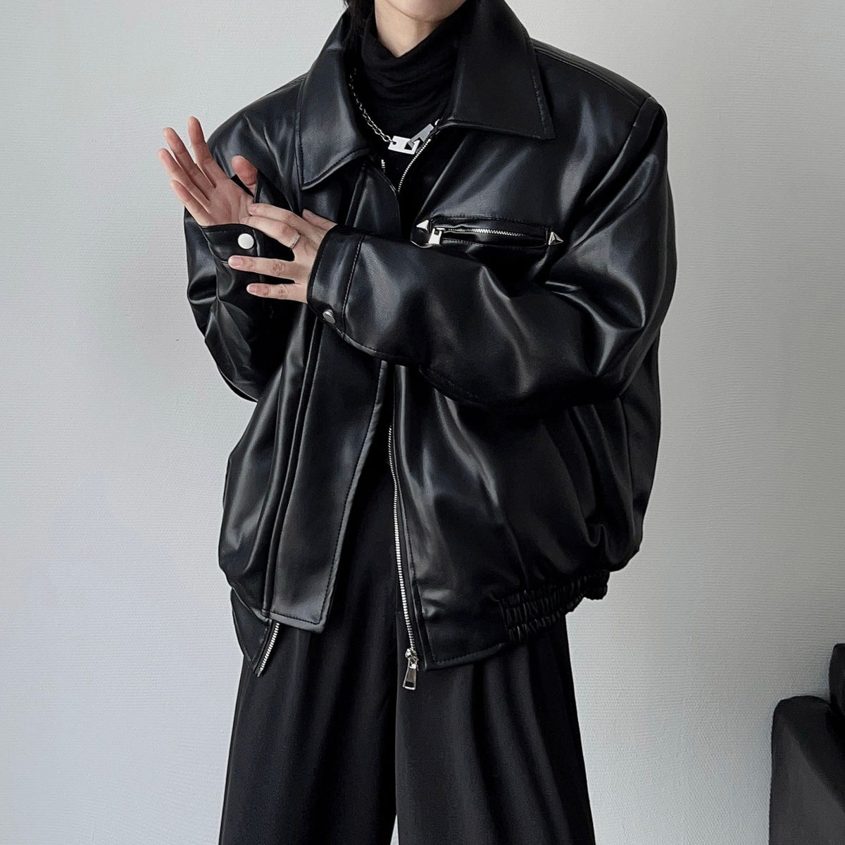 Men Trendy Leather Jacket