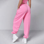Women's Pink High-Waisted Wide-Leg Pants Women's Spring And Summer Ins Trendy Loose All-Match Gentle Casual Leggings Trousers