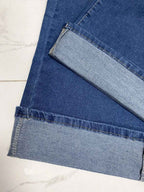 Women's High Rise Rolled Hem Straight Leg Jeans | District Hurd Limited