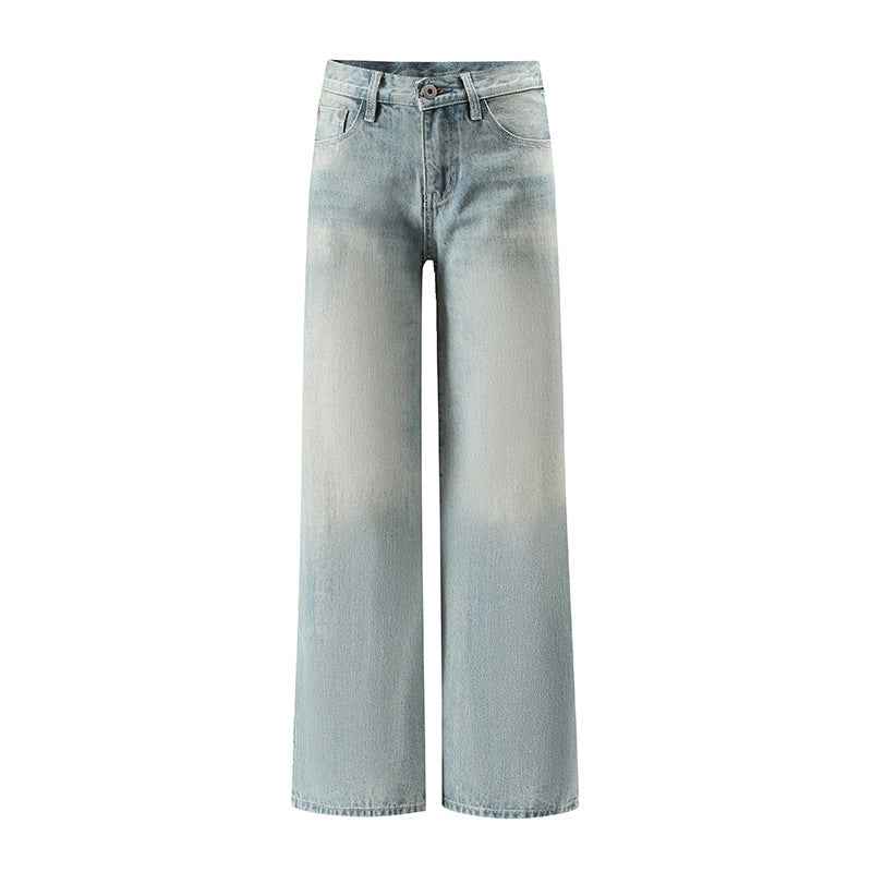 Women's Vintage Washed Low Waist Straight Leg Jeans | District Hurd Limited