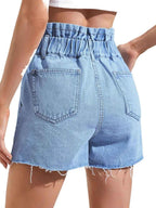 Women's High Waist Frayed Edge Denim Shorts | District Hurd Limited