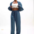 High waisted sports pants for women loose straight leg sweatpants for commuting casual and all match leggings
