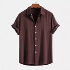 Men's Stand Collar Slim Fit Linen-Cotton Suit Set
