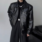 Men Trendy Leather Jacket