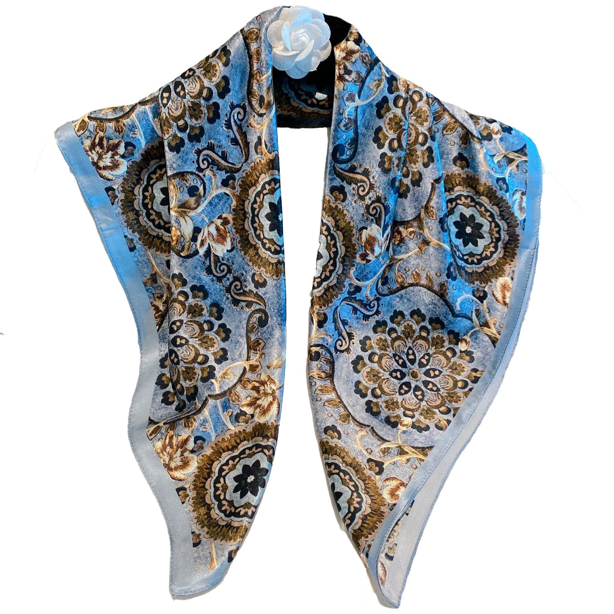 Vintage Ethnic Pattern Silk Scarf for Women