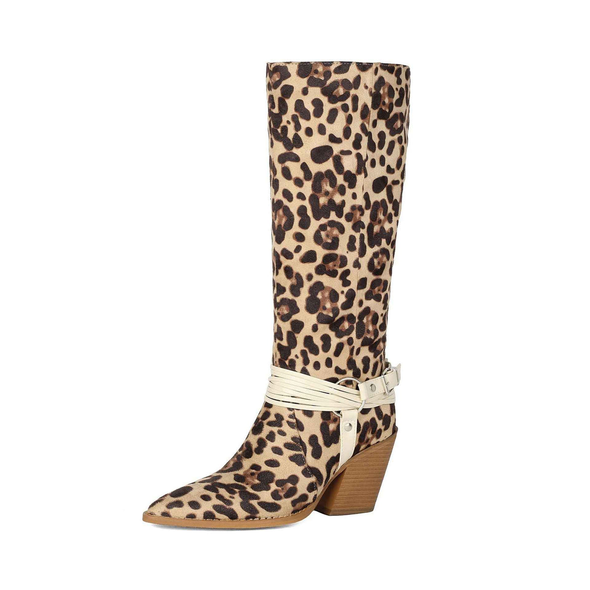 Women's Pointed Toe Over-the-Knee Boots with Chunky Heel & Belt Buckle | District Hurd Limited