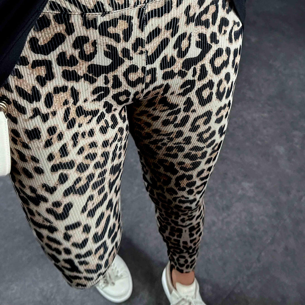 Leopard Print High Waisted Pants
