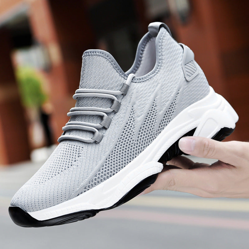 Men's Tie-up Height-Increasing Breathable Mesh Shoes