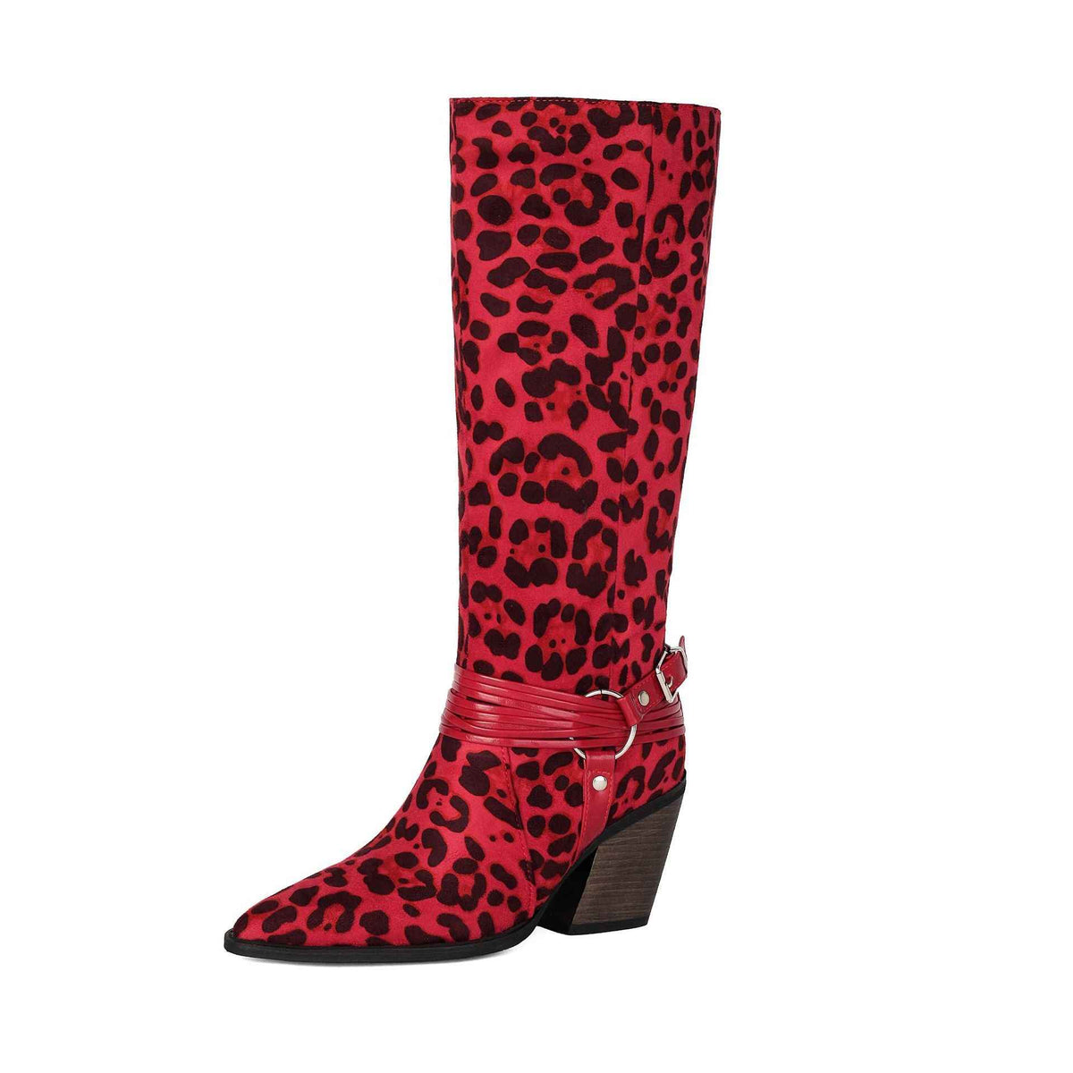 Women's Pointed Toe Over-the-Knee Boots with Chunky Heel & Belt Buckle | District Hurd Limited