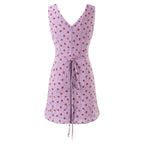 Vintage V-Neck Slim-Fit Sleeveless Floral Dress
