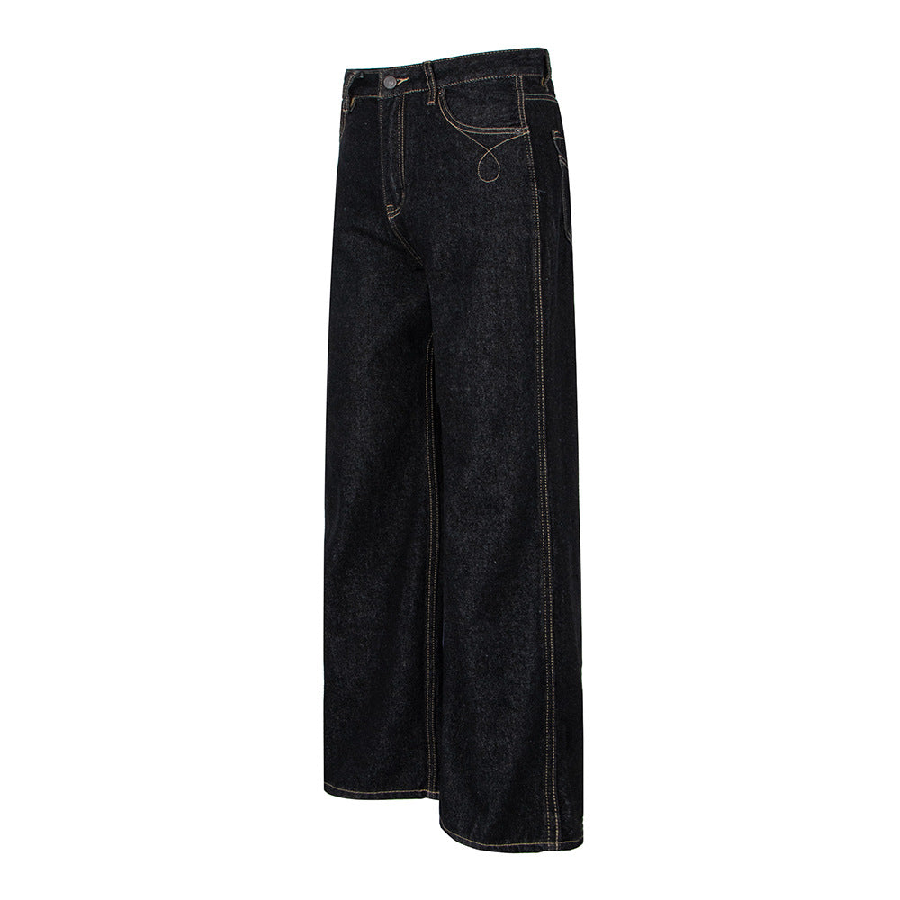 Men Vintage Cleanfit Wide Leg Raw Denim Jeans