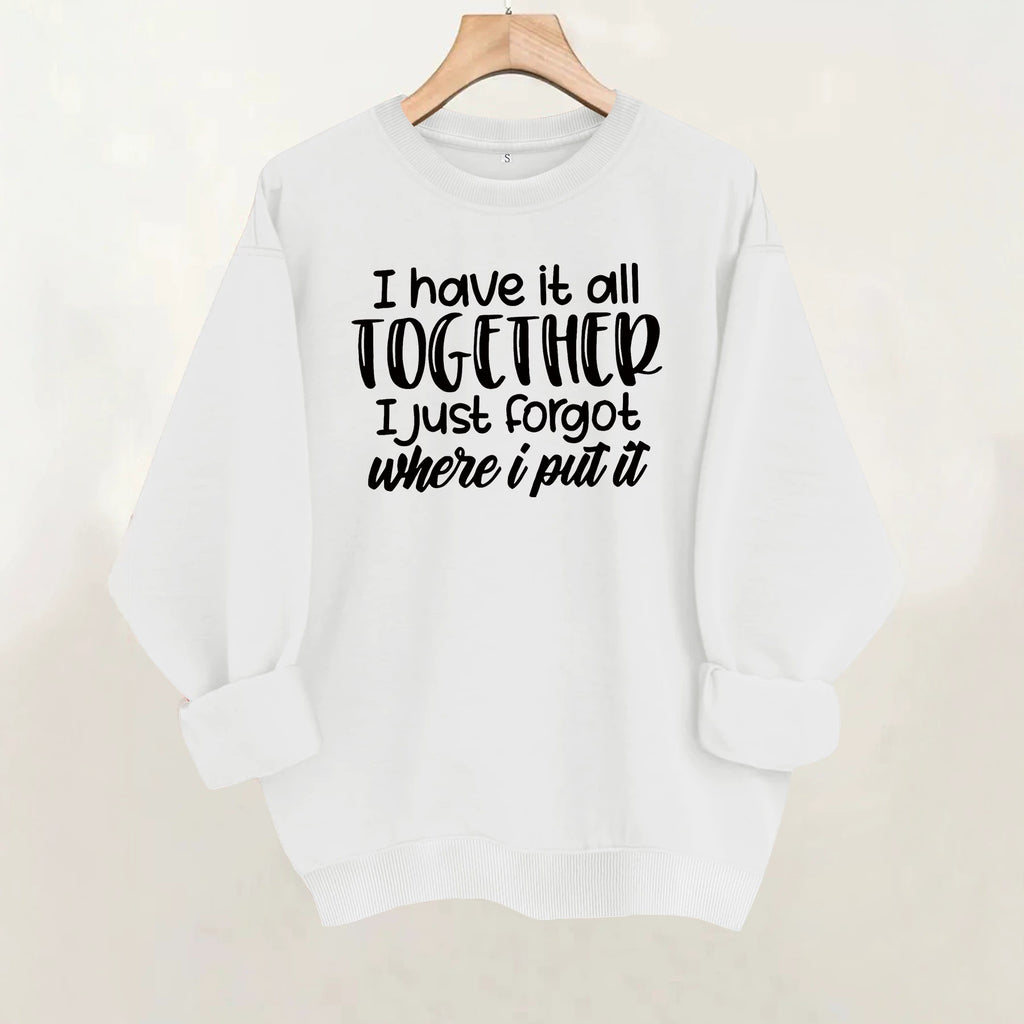 Long sleeved round neck fleece sweatshirt