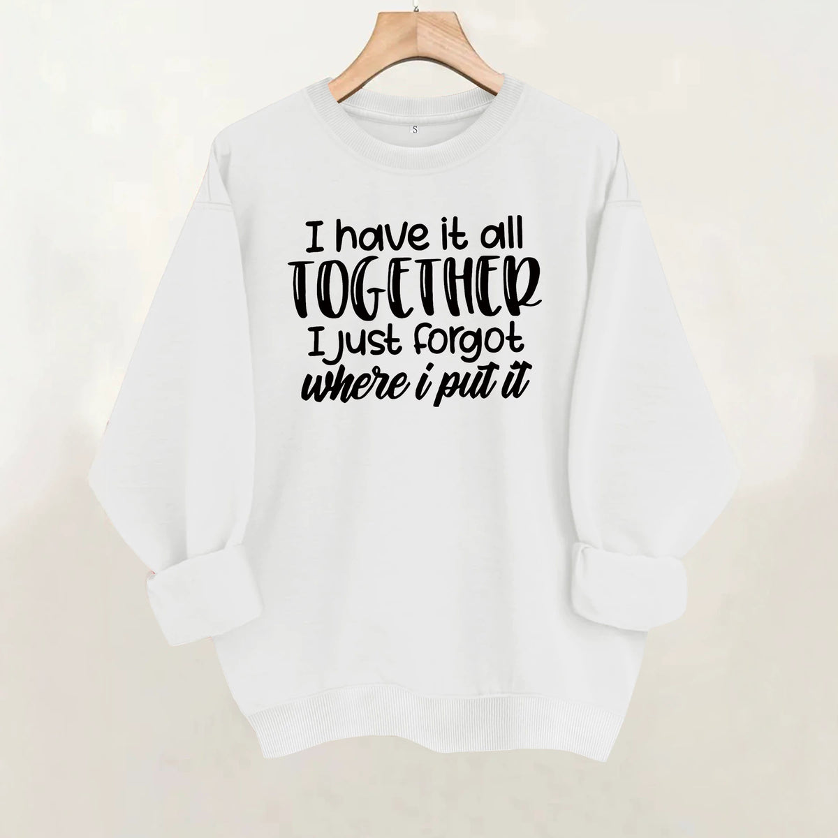 Long sleeved round neck fleece sweatshirt