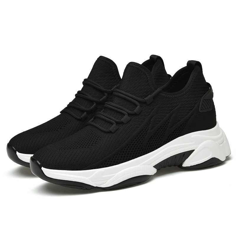 Men's Tie-up Height-Increasing Breathable Mesh Shoes