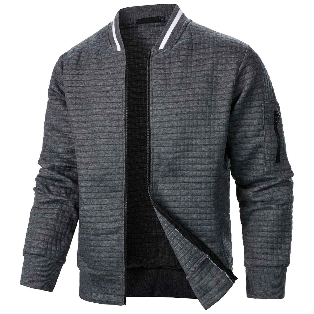 Men's Plaid Zip-Up Stand Collar Sweatshirt Jacket | District Hurd Limited
