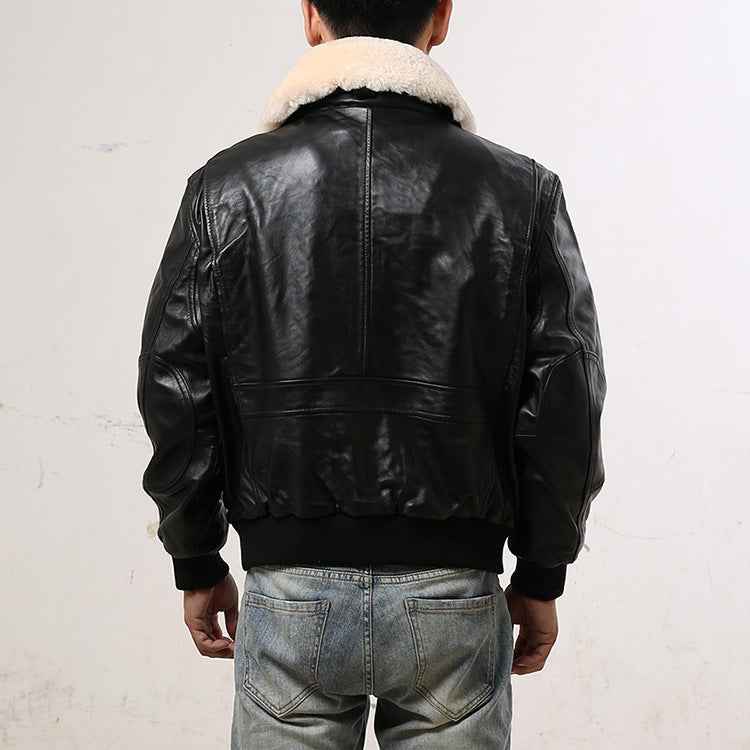Men's Sheepskin Aviation Leather Jacket | District Hurd Limited