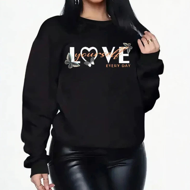 Fleece Long Sleeved Printed Sweatshirt