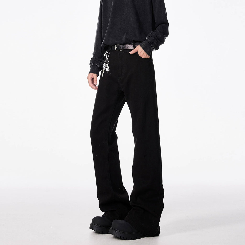 Men Bootcut Black Flared Straight Leg Jeans
