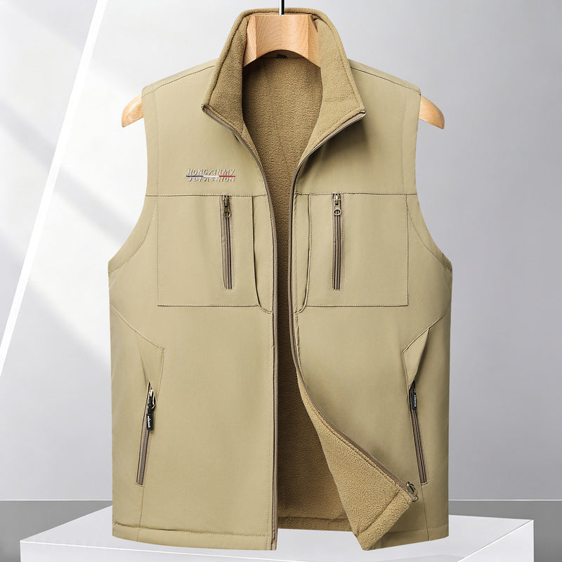 Men Casual Fleece Lined Vest