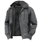 Casual Cotton Jacket with Fleece Lining and Zipper Pockets