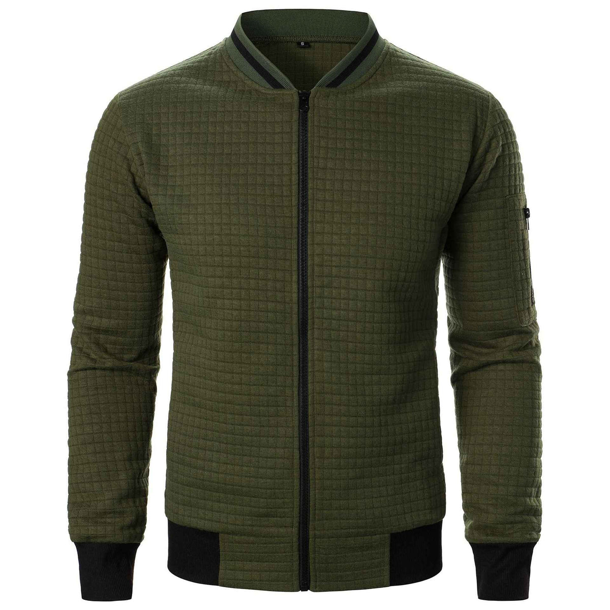 Men's Plaid Zip-Up Stand Collar Sweatshirt Jacket | District Hurd Limited