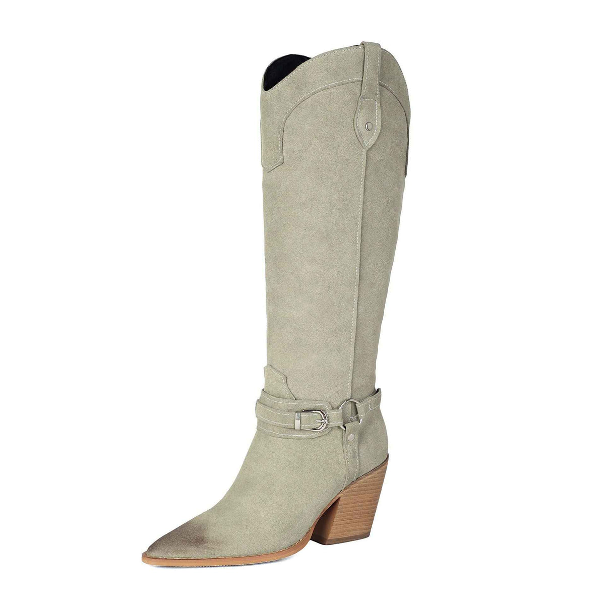 Women's Chunky Heel High-Shaft Western Boots | District Hurd Limited