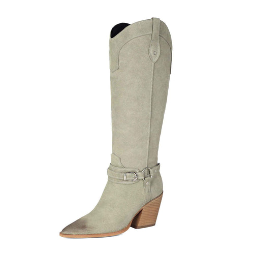 Women's Chunky Heel High-Shaft Western Boots | District Hurd Limited