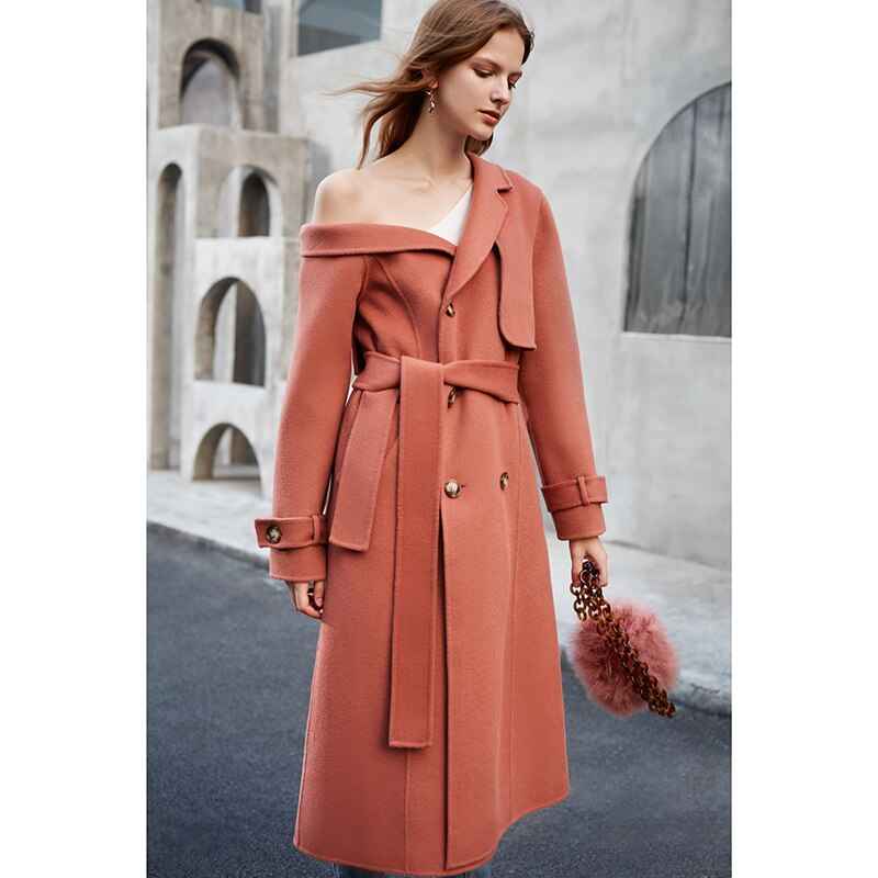 Women's One-Shoulder Double Wool Overcoat | District Hurd Limited